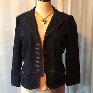 Chaps dark blue fitted jean jacket